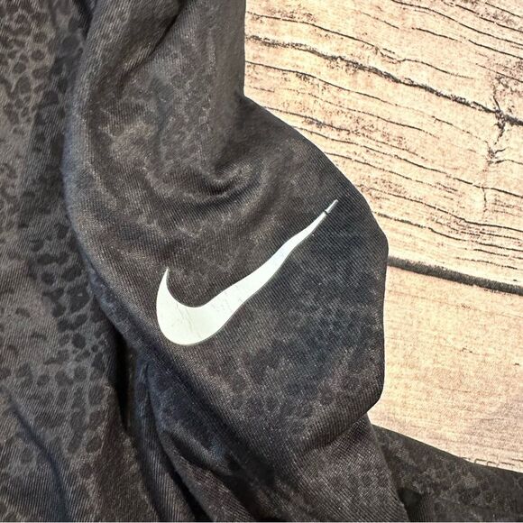 Nike Pro Black Dri-FIT Snakeskin Print Quarter Zip; Fleece Lined; Size Large - Picture 5 of 8